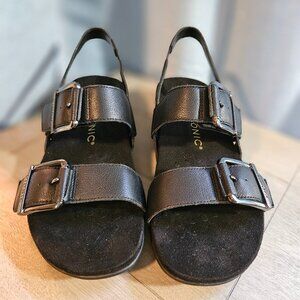 Vionic Reese slingback Black leather sandal NIB 8.5 Narrow
